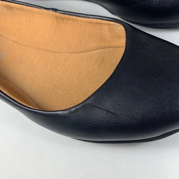 Sun & stone eliana black and cognac faux leather ballet flats lot basic neutral - Picture 9 of 12
